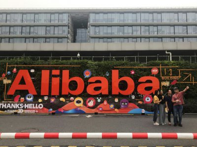 Devant le siège d'Alibaba le 4 septembre 2019 à Hangzhou, dans l'est de la Chine - Kelly WANG [AFP/Archives]