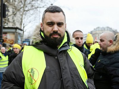 Eric Drouet, l'une des figures des "gilets jaunes", le 2 février 2019 à Paris avant le départ d'une manifestation - Zakaria ABDELKAFI [AFP/Archives]
