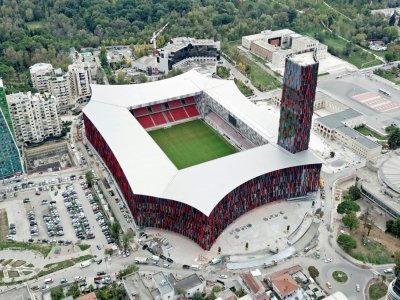 L'Arena Kombetäre", flambant neuve, à Tirana le 2 novembre 2019 - Gent SHKULLAKU [AFP]