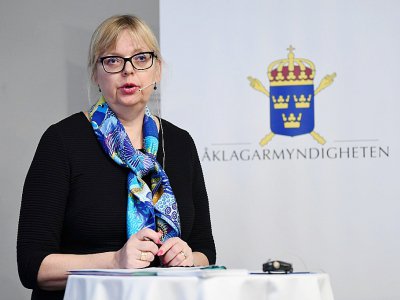 La procureure en chef adjointe suédoise Eva-Marie Persson, au cours d'une conférence de presse le 19 novembre 2019 à Stockholm sur le dossier Julian Assange - Jonathan NACKSTRAND [AFP]