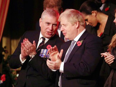 Le prince Andrew et le Premier ministre britannique Boris Johnson à Londres le 9 novembre 2019 - Chris Jackson [POOL/AFP/Archives]