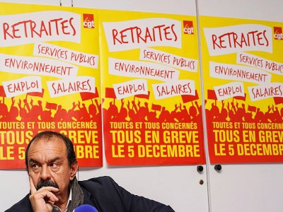 Le secrétaire général de la CGT, Philippe Martinez, le 19 novembre 2019 à Montpellier - Pascal GUYOT [AFP/Archives]