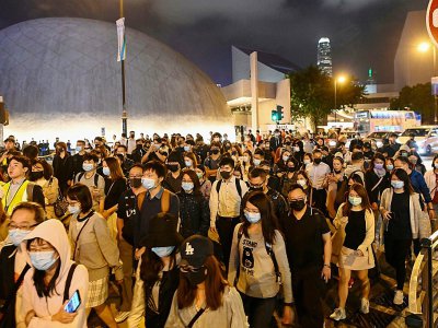 Manifestation de soutien aux étudiants de l'Université polytechnique de Hong Kong barricadés depuis plus d'une semaine dans leur campus, le 25 novembre 2019 - YE AUNG THU [AFP]