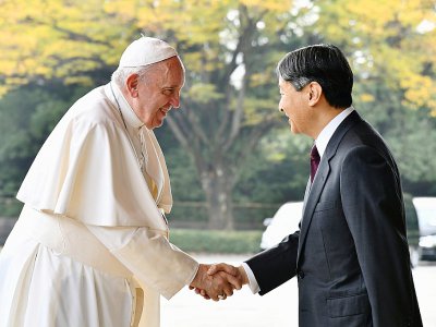 Le pape rencontre l'empereur Naruhito à Tokyo le 25 novembre 2019 - Vincenzo PINTO [AFP]