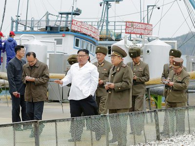 Le dirigeant nord-coréen Kim Jong Un, sur une photo diffusée le 19 novembre 2019 par l'agence officielle nord-coréenne KCNA - STRINGER [KCNA VIA KNS/AFP/Archives]