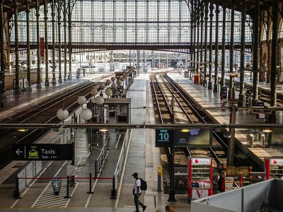 Quais vides gare du Nord à Paris un jour de grève SNCF le 24 avril 2018 - Christophe SIMON [AFP/Archives]
