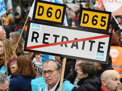 Manifestation contre la réforme des retraites, à Brest, le 22 mars 2018 - Fred TANNEAU [AFP/Archives]