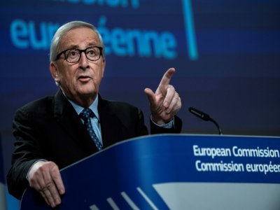 Le Luxembourgeois Jean-Claude Juncker lors de sa dernière conférence de presse au siège de la Commission européenne à Bruxelles, le 29 novembre 2019 - Kenzo TRIBOUILLARD [AFP]