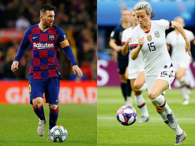 L'Argentin Lionel Messi et l'Américaine Megan Rapinoe, grands favoris du Ballon d'or 2019 - Josep LAGO, FRANCK FIFE [AFP/Archives]