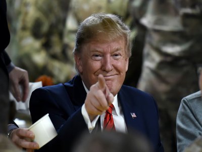 Le président américain Donald Trump sur la base militaire de Bagram en Afghanistan le 28 novembre 2019 - Olivier Douliery [AFP]