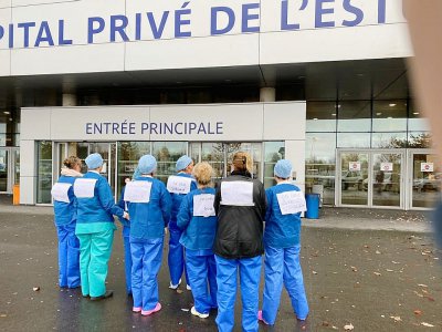 À l'Hôpital Privé de l'Estuaire du Havre, 12 des 13 agents de stérilisation sont en grève depuis le lundi 25 novembre 2019. - Lydie Pain