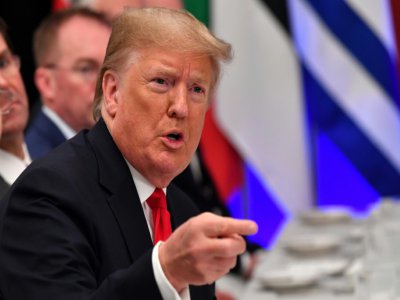 Le président Donald Trump lors d'un déjeuner de travailà Londres dans le cadre du sommet de l'Otan, le 4 décembre 2019 - Nicholas Kamm [AFP]