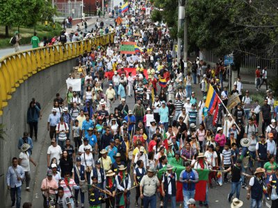 Manifestation contre le gouvernement du président Ivan Duque, le 4 décembre 2019 à Medellin, en Colombie - JOAQUIN SARMIENTO [AFP]