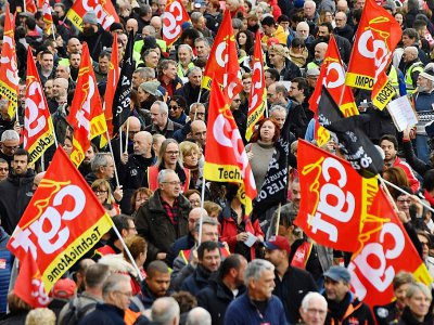 Manifestants de la CGT à Marseille, contre la réforme des retraites, le 5 décembre 2019 - Clement MAHOUDEAU [AFP]