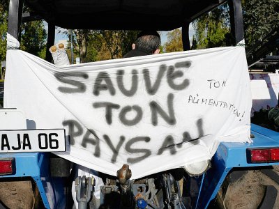 Manifestation d'agriculteurs pour dénoncer leurs conditions de vie, à Nice le 5 novembre 2019 - VALERY HACHE [AFP/Archives]