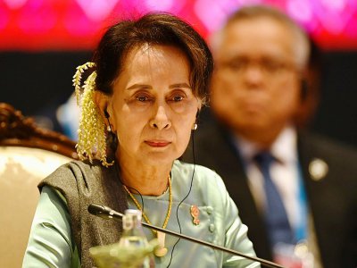 La dirigeante birmane Aung San Suu Kyi lors du sommet ASEAN-Japon, le 4 novembre 2019 à Bangkok, en Thaïlande - Lillian SUWANRUMPHA [AFP/Archives]