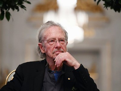 L'écrivain autrichien Peter Handke, prix Nobel de littérature 2019, à Stockholm le 6 décembre 2019 - Jonathan NACKSTRAND [AFP]