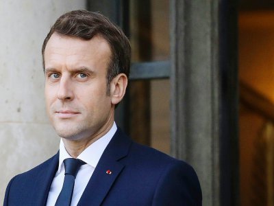 Le président de la République Emmanuel Macron accueille un sommet sur l'Ukraine à Paris, le 9 décembre 2019, en pleine contestation sociale contre son projet de réforme des retraites - LUDOVIC MARIN [AFP]