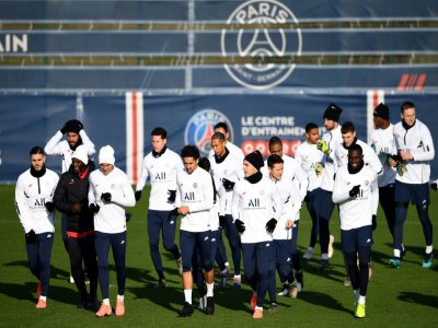 Les joueur du PSG  lors d'une séance d'entraînement à Saint-Germain-en-Laye, le 10 décembre 2019 - FRANCK FIFE [AFP]