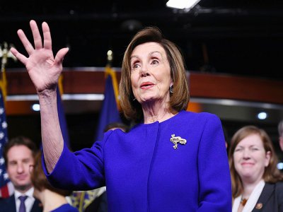 Nancy Pelosi, cheffe des démocrates à la Chambre des représentants, s'exprime depuis le Congrès le 10 décembre 2019 - SAUL LOEB [AFP]