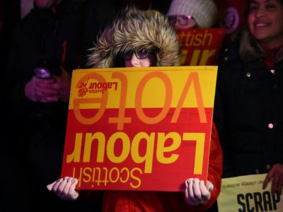 A partisan du Labour lors d'un discours de Jeremy Corbyn, à Glasgow, le 11 décembre 2019 - ANDY BUCHANAN [AFP]