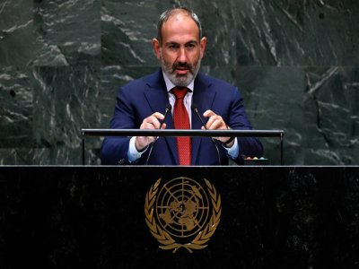 Le Premier ministre arménien Nikol Pachinian lors de l'Assemblée générale de l'ONU en septembre. - Johannes EISELE [AFP/Archives]