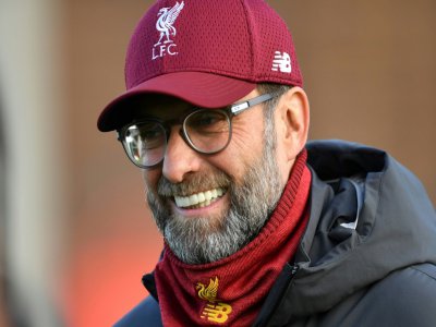Le technicien allemand de Liverpool, Jürgen Klopp, lors d'une séance d'entraînement, le 9 décembre 2019  à Liverpool - Paul ELLIS [AFP/Archives]