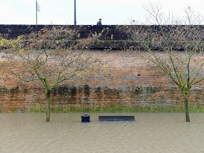 La Garonne en crue, à Bordeaux, le 13 décembre 2013 - NICOLAS TUCAT [AFP]