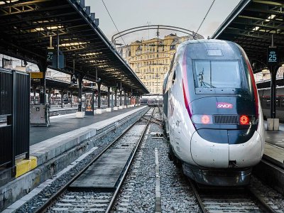 Un TGV à quai à la gare de l'Est à Paris, lors de la grève contre la réforme des retraites, le 13 décembre 2019 - Martin BUREAU [AFP]