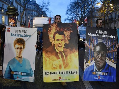 Manifestation à Paris contre la réforme des retraites, le 17 décembre 2019 - Bertrand GUAY [AFP]