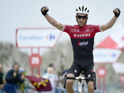Alberto Contador remporte la 20e étape du Tour d'Espagne 2017 au sommet de l'Angliru, le 9 septembre 2017 - JOSE JORDAN [AFP/Archives]