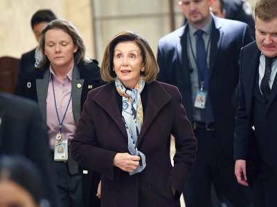 Nancy Pelosi, chef des démocrates à la Chambre des représentants, arrive au Congrès le 18 décembre 2019 - Saul LOEB [AFP]