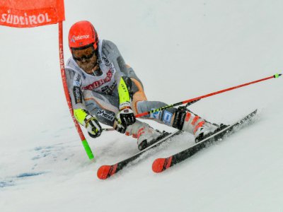 Le Norvégien Leif Kristian Nestvold-Haugen lors de la 1re manche du slalom géant d'Alta Badia, le 22 décembre 2019 - Alberto PIZZOLI [AFP/Archives]