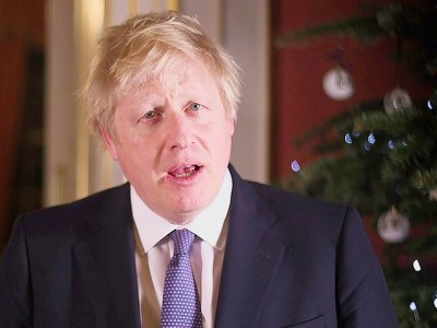 Le Premier ministre britannique Boris Johnson lors de son discours de voeux à Londres le 23 décembre 2019 - - [10 Downing Street/AFP]