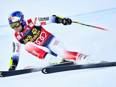 Alexis Pinturault lors du super-G du combiné de Bormio comptant pour la Coupe du monde de ski alpin, le 29 décembre à Bormio (Italie) - MARCO BERTORELLO [AFP]