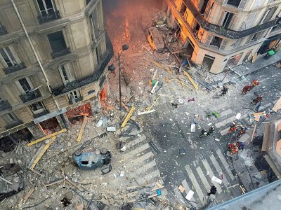 Vue générale après l'explosion survenue rue de Trévise à Paris, le 12 janvier 2019 - Carl LABROSSE [AFP/Archives]
