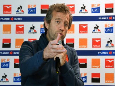Le sélectionneur du XV de France Fabien Galthié, lors d'un point-presse en marge de la présentation de son staff technique, le 13 novembre 2019 à Montgesty - PASCAL PAVANI [AFP/Archives]