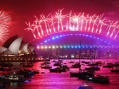 Feux d'artifice du Nouvel An à Sydney le 1er janvier 2020 - PETER PARKS [AFP]
