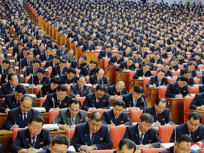 Réunion du Comité central du Parti des travailleurs nord-coréen, le 30 décembre 2019 à Pyongyang - KCNA [KCNA VIA KNS/AFP]