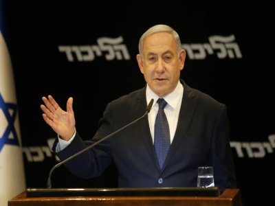 Le Premier ministre israélien Benjamin Netanyahu lors d'une conférence de presse à Jérusalem, le 1er janvier 2020 - GIL COHEN-MAGEN [AFP]