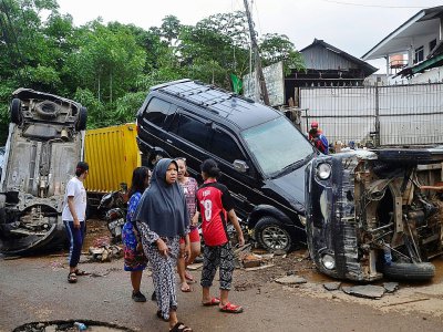 Dégâts provoqués par les inondations à Bekasi, dans l'île de Java, le 2 janvier 2020 - REZAS [AFP]