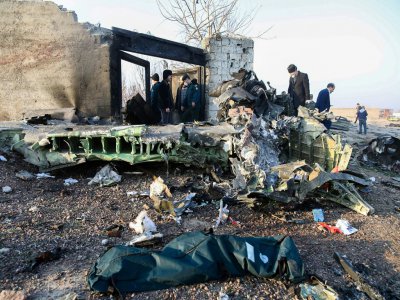 Un avion de ligne ukrainien s'est écrasé au décollage à Téhéran, faisant au moins 170 morts, le 8 janvier 2020 - ROHHOLLAH VADATI [ISNA/AFP]