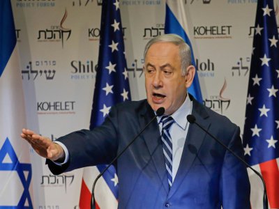 Le Premier ministre israélien Benjamin Netanyahu lors d'une conférence à Jérusalem le 8 janvier 2020 - Menahem KAHANA [AFP]