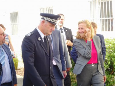 La ministre de la Justice Nicole Belloubet, lors de l'une de ses visites au centre pénitentiaire de Condé-sur-Sarthe. - Eric Mas