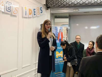 Marine Caron, tête de la liste "Ensemble pour Rouen", a inauguré son local de campagne dans la rue de la République, le mercredi 8 janvier.