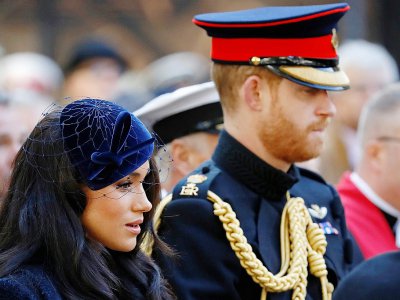 Le Prince Harry et sa femme Meghan lors d'une cérémonie officielle le 7 novembre 2019 - Tolga AKMEN [AFP/Archives]