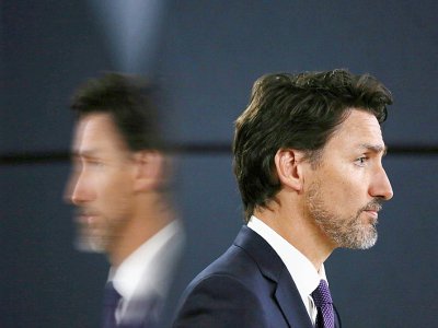 Le Premier ministre canadien Justin Trudeau lors d'une conférence de presse à Ottawa, le 9 janvier 2020 - Dave Chan [AFP]