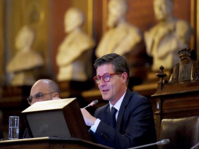 Le nouveau maire de Bordeaux Nicolas Florian, le 7 mars 2019 - NICOLAS TUCAT [AFP/Archives]