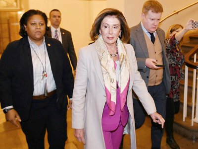 La présidente démocrate de la Chambre des représentants, Nancy Pelosi, arrive au Capitole, le 7 janvier 2019 à Washington - MANDEL NGAN [AFP/Archives]