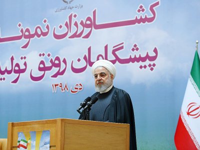 Photo fournie par le site internet officiel de la présidence iranienne montrant le président Hassan Rohani faisant une déclaration dans la capitale Téhéran le 14 janvier 2020 - - [IRANIAN PRESIDENCY/AFP]